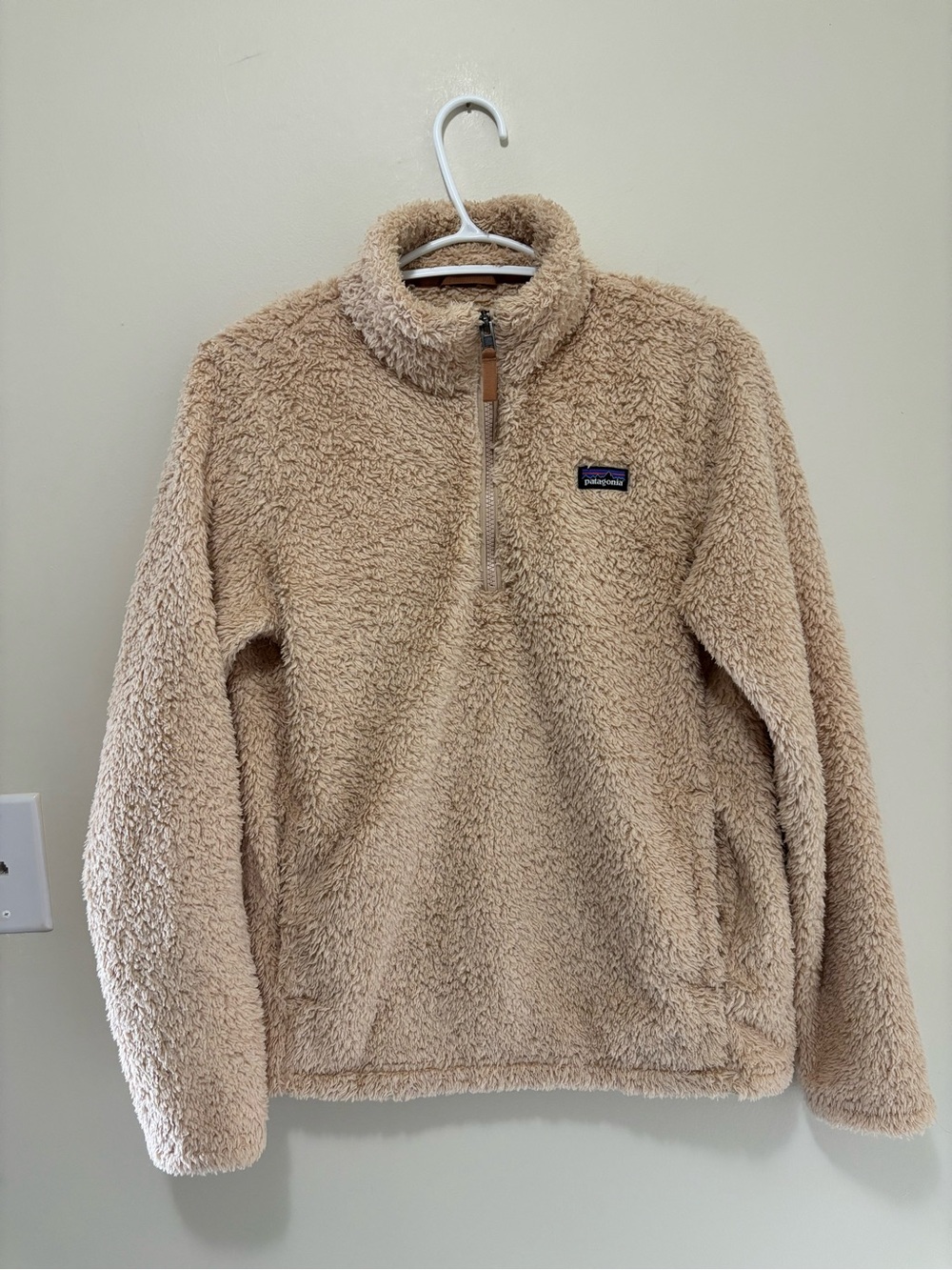 Girls' Patagonia Los Gatos Fleece 1/4 Zip Pullover Jacket (Beige / Oatmeal